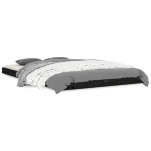 vidaXL Cadre de lit sans matelas noir 120x190 cm bois de pin massif