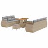 vidaXL Ensemble de canap&eacute; de jardin 10 pcs Beige polyrotin
