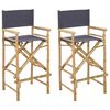 vidaXL Chaise de directeur pliante 2 pc Naturel et gris fonc&eacute; Bambou