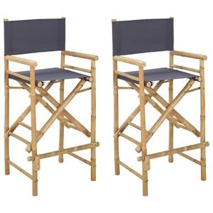 vidaXL Chaise de directeur pliante 2 pc Naturel Bambou