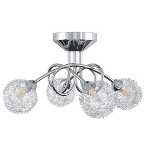 vidaXL Plafonnier avec abat-jour en maille m&eacute;tallique pour 4 LED G9