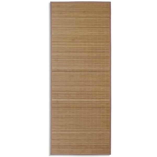 vidaXL Tapis en bambou marron à latte rectangulaire 80 x 200 cm