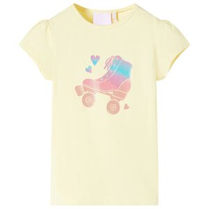 T-shirt pour enfants imprim&eacute; patins &agrave; roulettes jaune tendre 92