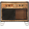 vidaXL Buffet 80x31x66 cm bois de manguier brut massif et métal