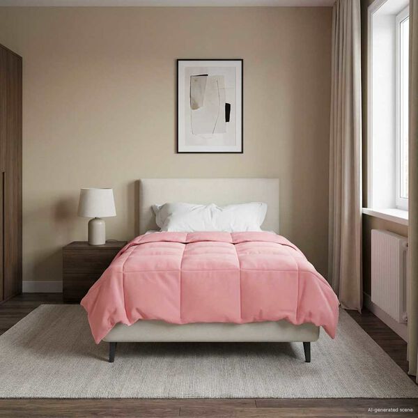 vidaXL Duvet complet toute l'ann&eacute;e Rose 135 x 200 cm Microfibre