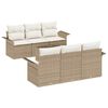 vidaXL Ensemble de canap&eacute; de jardin avec coussin 7 pcs Beige polyrotin