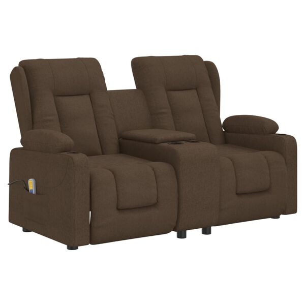vidaXL Fauteuil de massage inclinable porte-gobelets 2 places marron