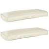 vidaXL Set de coussins de palette 2 pcs Cr&egrave;me 100 x 40 x 8 cm