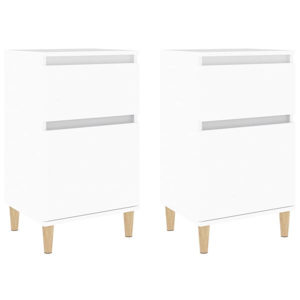 vidaXL Tables de chevet 2 pcs blanc 40x35x70 cm