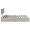 vidaXL Lit de Rangement Gris Sonoma 180 x 200 cm Bois d'ing&eacute;nierie