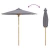 vidaXL Parasol de jardin Gris fonc&eacute; &Oslash; 270 x 260 cm Bambou