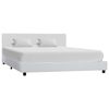 vidaXL Cadre de lit sans matelas blanc similicuir 140x200 cm