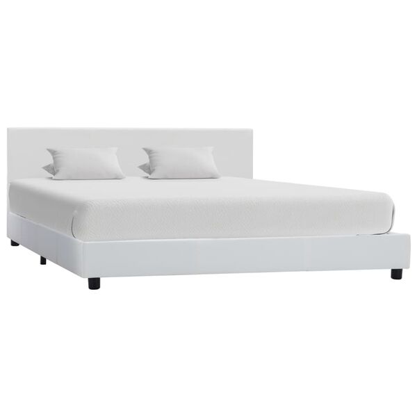 vidaXL Cadre de lit sans matelas blanc similicuir 140x200 cm