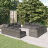 vidaXL Salon de jardin 12 pcs avec coussins Résine tressée Gris