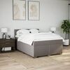vidaXL Sommier &agrave; lattes de lit avec matelas Taupe 140x200 cm Tissu