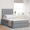 vidaXL Lit avec rangement et LED Gris clair 120 x 200 cm Polyester