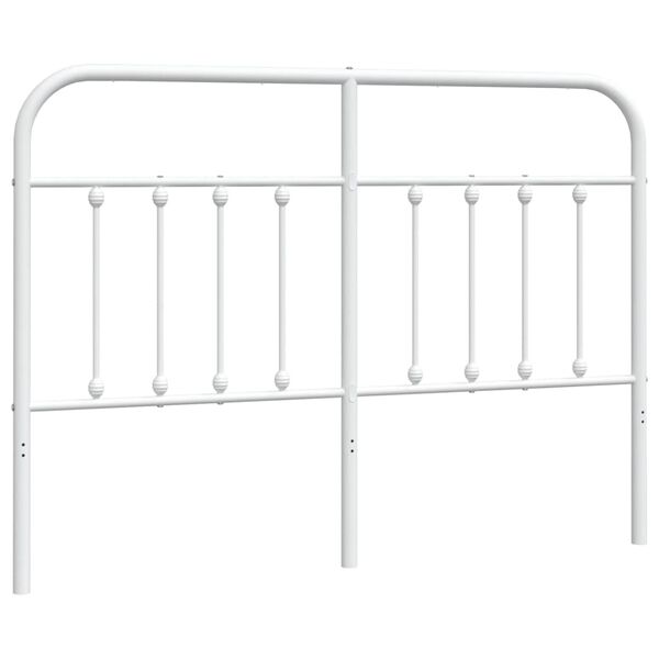 vidaXL T&ecirc;te de lit de remplacement m&eacute;tal blanc 135 cm