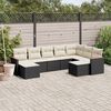 vidaXL Salon de jardin 9 pcs avec coussins noir r&eacute;sine tress&eacute;e
