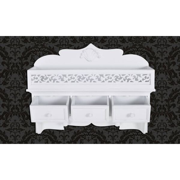 vidaXL Étagère murale avec 3 tiroirs 2 crochets