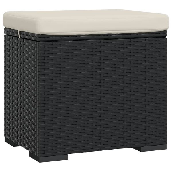 vidaXL Poufs avec coussins lot de 2 noir 40x30x40 cm r&eacute;sine tress&eacute;e