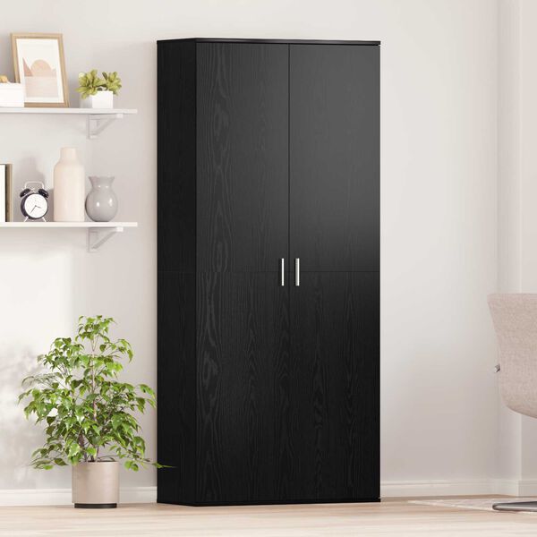 vidaXL Buffet Chêne noir 80 x 35 x 180 cm Bois d'ingénierie