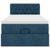 vidaXL Cadre de lit ottoman avec matelas bleu fonc&eacute; 100x200 cm velours