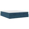 vidaXL Cadre de lit ottoman avec matelas bleu fonc&eacute; 200x200 cm velours