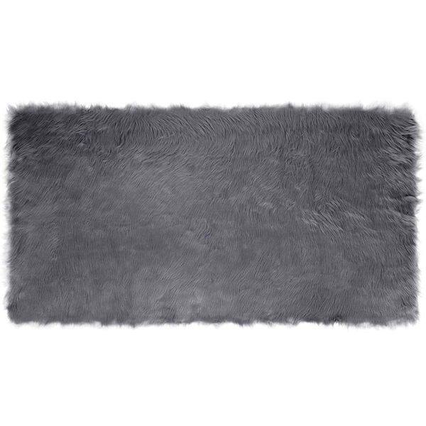 vidaXL Tapis en fausse Tafalla Anthracite 80 x 150 cm Polyester