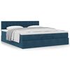VidaXL Cadre de lit ottoman avec matelas bleu fonc&eacute; 160x200 cm velours