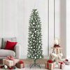 vidaXL Arbre de No&euml;l artificiel slim avec 300 LED Vert et blanc 210 cm