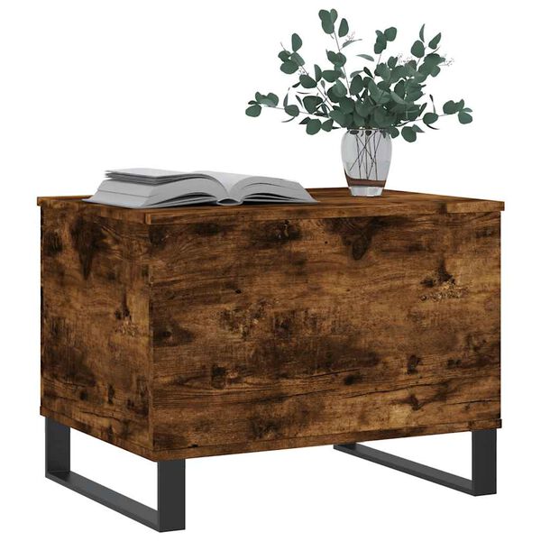 vidaXL Table basse Chêne fumé 60x44,5x45 cm Bois d'ingénierie