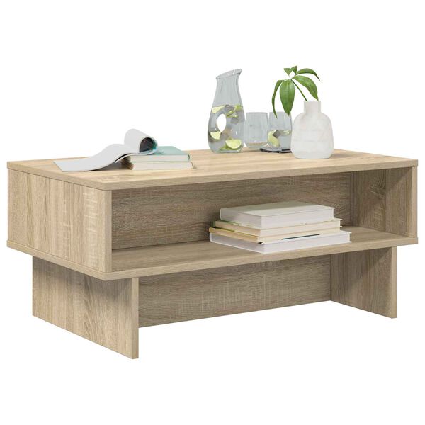 vidaXL Table basse Ch&ecirc;ne Sonoma 80 x 46 x 35 cm Bois d'ing&eacute;nierie