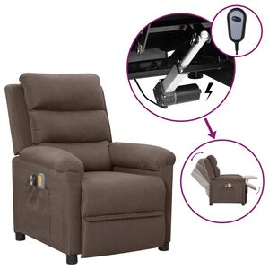 vidaXL Fauteuil &eacute;lectrique de massage Taupe Tissu