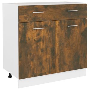 vidaXL Armoire &agrave; tiroirs "Lyon" Ch&ecirc;ne fum&eacute; 80 x 46 x 81,5 cm Bois d'ing&eacute;nierie