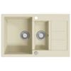vidaXL &Eacute;vier de cuisine Granit Double lavabo Beige
