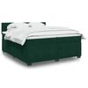 vidaXL Sommier &agrave; lattes de lit et matelas Vert fonc&eacute; 200x200cm Velours
