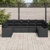 vidaXL Ensemble de canap&eacute; de jardin avec stockage 9 pcs Noir polyrotin