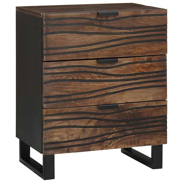 vidaXL Cabinet de chevet Noyer 50 x 33 x 62 cm Bois d'acacia massif