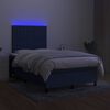 vidaXL Sommier &agrave; lattes de lit et matelas et LED Bleu 120x200 cm Tissu