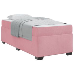 vidaXL Cadre de lit avec matelas Rose 80 x 200 cm tissu