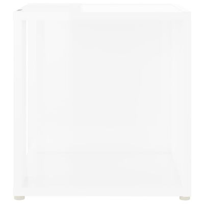vidaXL Table d'appoint Blanc brillant 33x33x34,5 cm Aggloméré