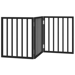 vidaXL Barri&egrave;re pour chien pliable 3 panneaux noir bois de peuplier