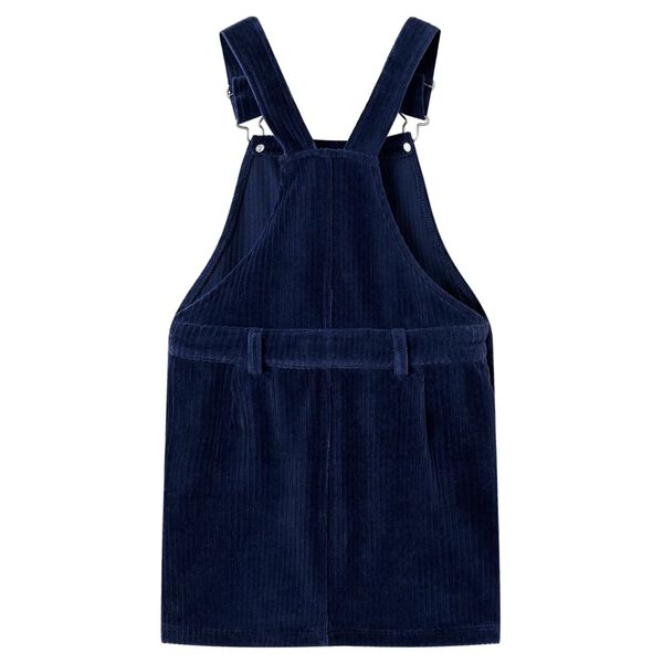 Robe salopette pour enfants velours côtelé bleu marine 128