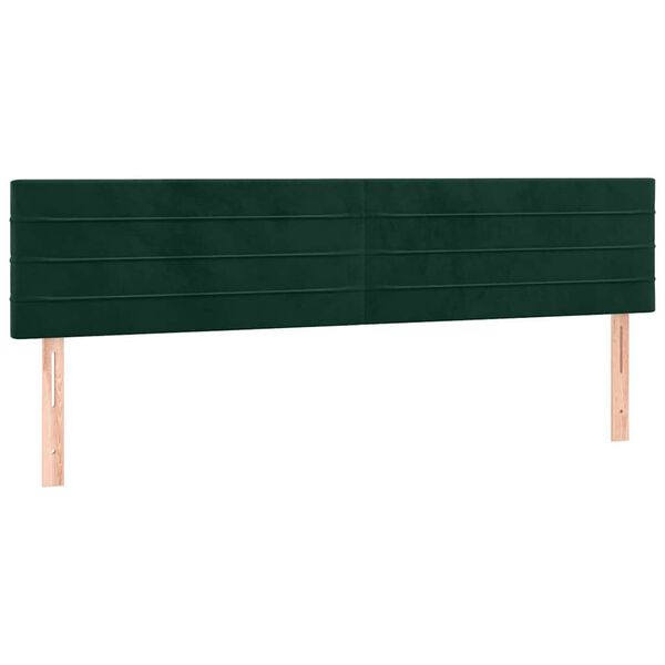 vidaXL T&ecirc;tes de lit Vert fonc&eacute; 180x5x78/88 cm Velours