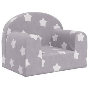 vidaXL Canap&eacute; pour enfants gris clair avec &eacute;toiles peluche douce