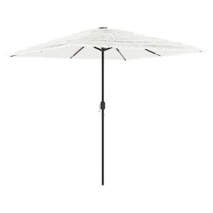 vidaXL Parasol de jardin avec m&acirc;t en acier blanc 248x248x248 cm
