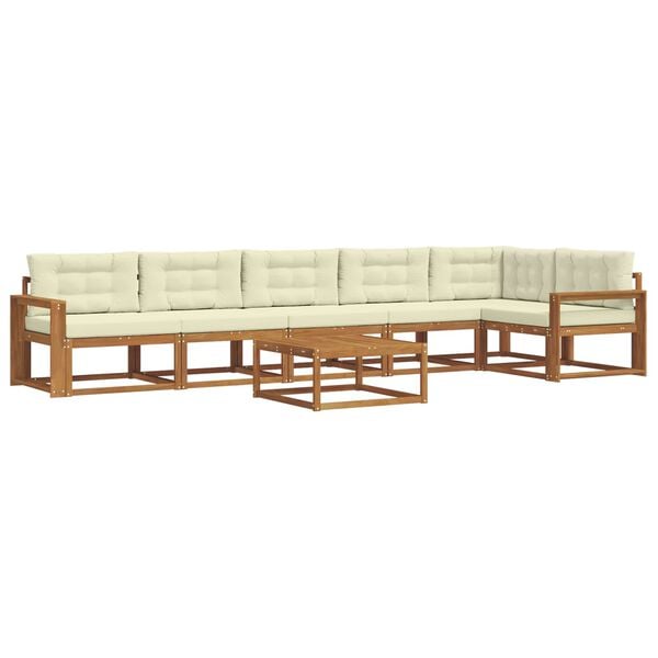 vidaXL Ensemble de canap&eacute;s d'ext&eacute;rieur 7 pcs Naturel et Cr&egrave;me
