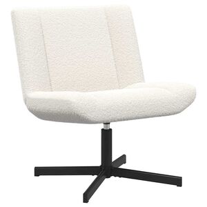vidaXL Chaise pivotante Cr&egrave;me 63 x 75 x 76 cm Peau de mouton