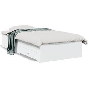 vidaXL Cadre de lit avec tiroirs sans matelas blanc 90x190 cm