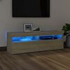 vidaXL Meuble TV avec lumi&egrave;res LED ch&ecirc;ne sonoma 120x35x40 cm